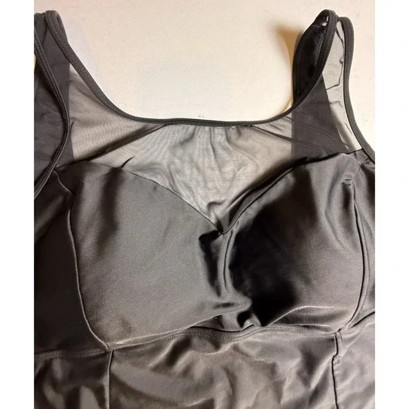 Torrid Black Hi‎ Neck Mesh Scoop Back One Piece Bathing Suit Size 4X-711 - Picture 2 of 7